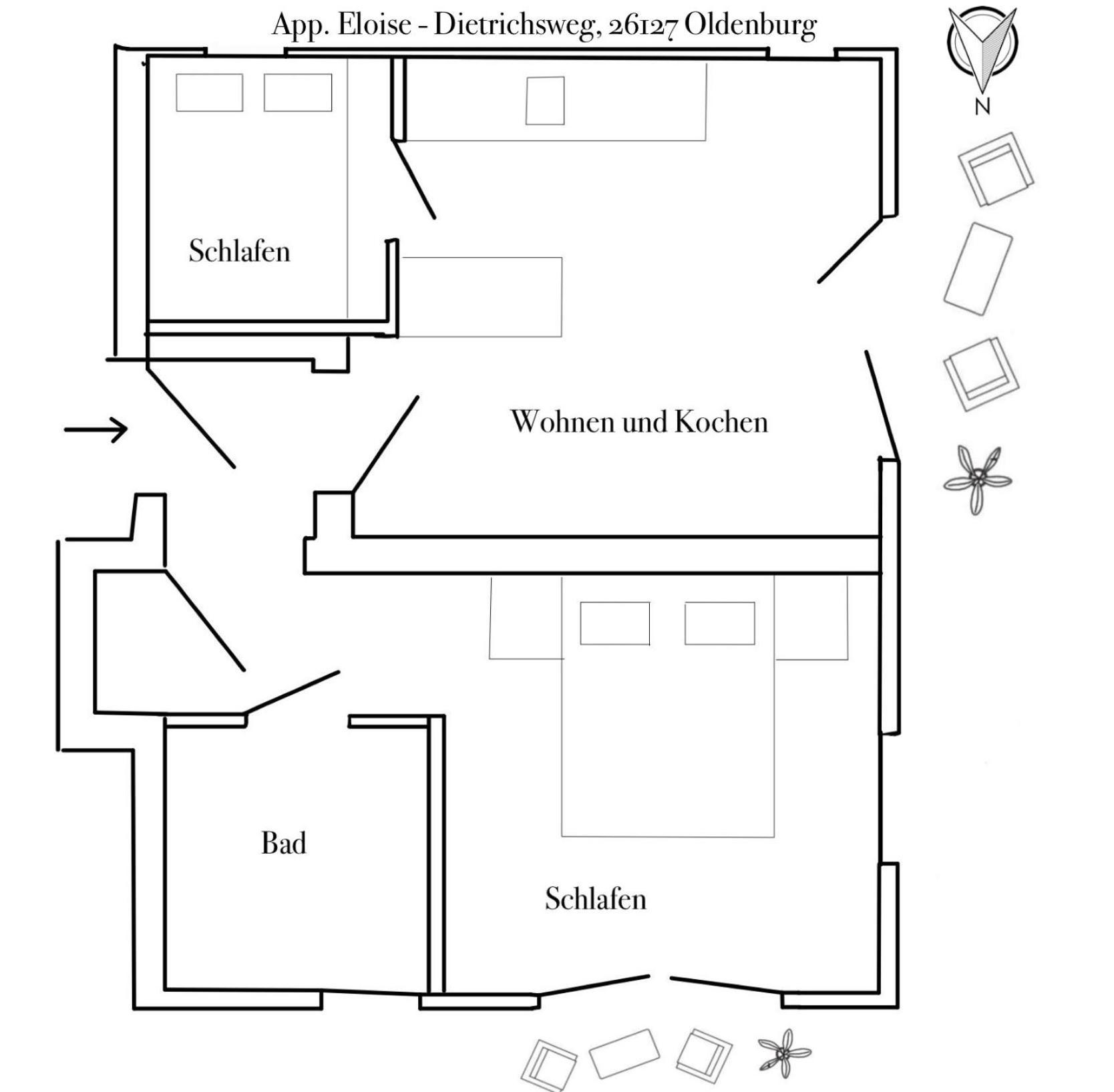 אולדנבורג Apartment Prinzessin Eloise - Zimmerprinzen מראה חיצוני תמונה